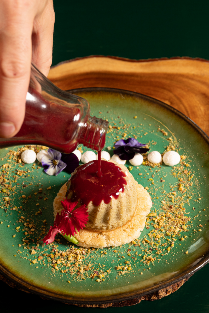 Flan de pistachio